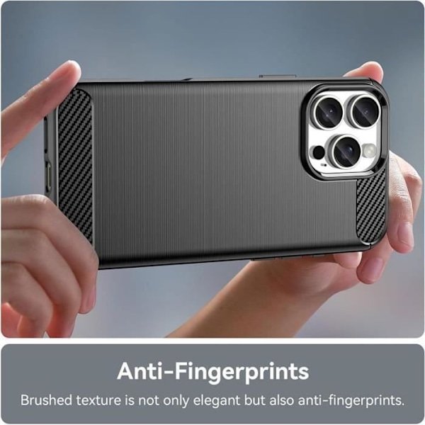 iPhone 16 Pro Max -kuori - Hiilikuituinen iskunkestävä suoja vahvistettu musta