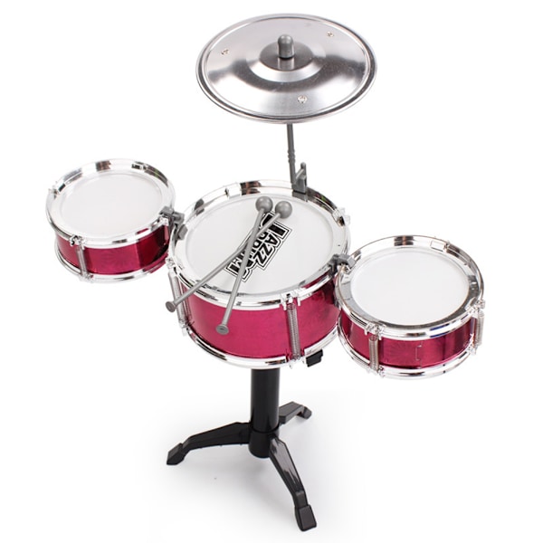 Pienille lapsille tarkoitettu kestävä ja iskunkestävä rumpusetti Irrotettava rumpuinstrumentti Punainen Ed Three Drum Set Drum