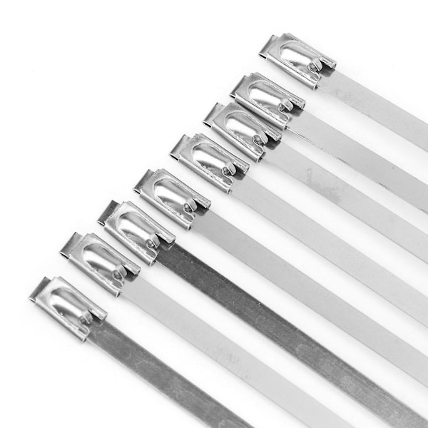 Rustfritt stål kabelbinder metall selvlåsende glidelås tape stropp 4.6*450mm 2