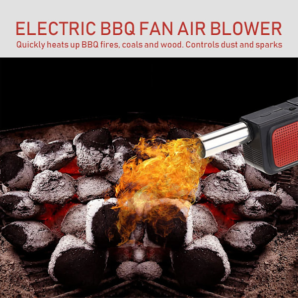 Elektrisk grillvifte, vifte utendørs luft/ild/grill Blåser grillvifte for utendørs camping fottur grill