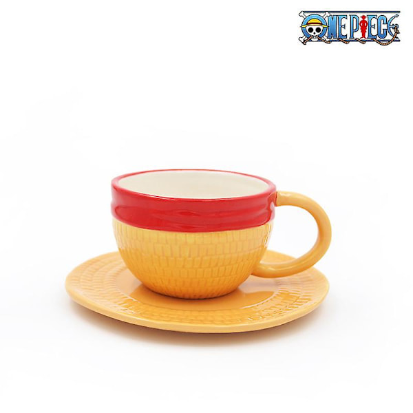 Ny Anime One Piece Cosplay Knap Kop Kreativ Tre Brødre Hat Formet Kaffe Kop Luffy Ace Sabo Keramik Kop Til Fester 1-470ML 1-470ML 201-300ML
