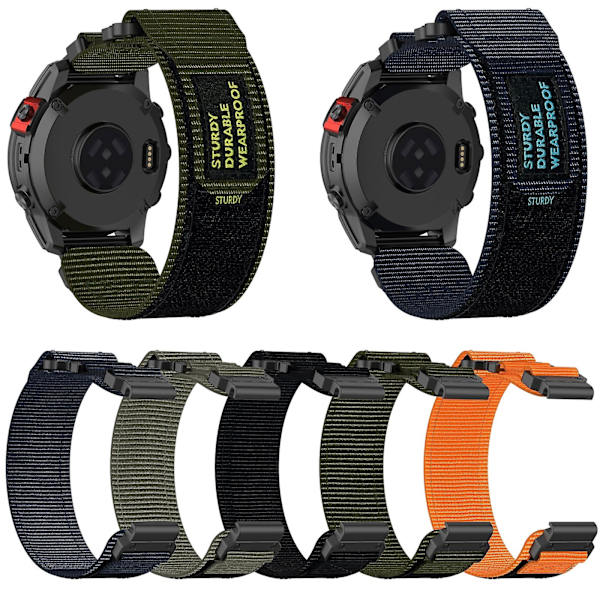 22 mm nylonrem til Garmin Instinct Crossover Solar Grey