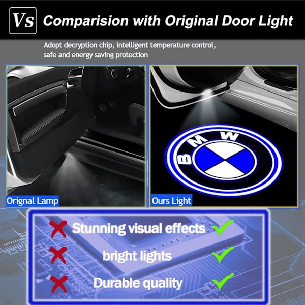 Auton oven LED-valoprojektori, 4 kpl 3D-haamuvalot, päivitetty welc_qudddd