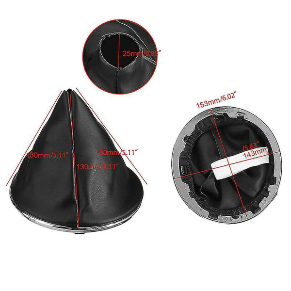 Gear Stick Shift Knob Gaiter Boot Cover Læder W/ Ramme Passer Til Fiat 500c 07-15