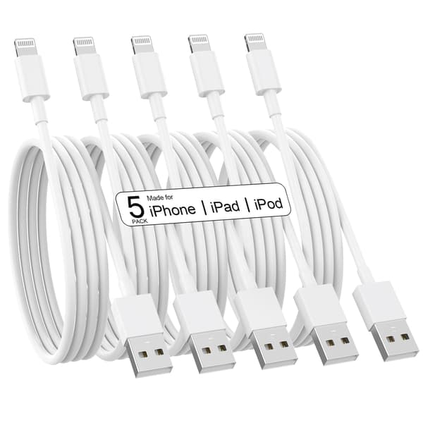 iPhone Oplader 5-pak 6/6/6/10/10 FT Lang Lightning Kabel Hurtig Opladning