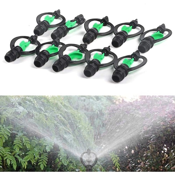 10 kpl Muovinen sprinklerisuutin G1/2in Spray Sprinkler Butterflies Sateen muotoinen suutin nurmikon puutarhan kasvihuoneen maatalouden kasteluun