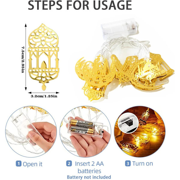 Ramadan Mubarak Eid-valoketjut koristeet Ramadan-valoketjut Eid