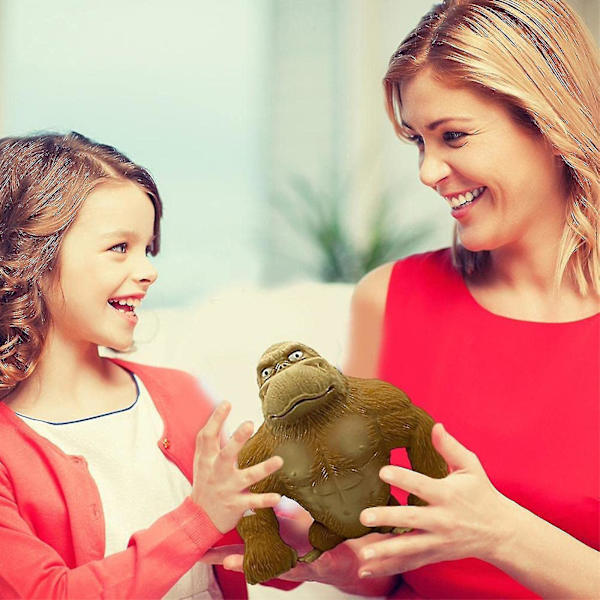 Myk og koselig apefigur i latex - Gorilla leketøy - Jungeldyrfigur - Stressleketøy for voksne [DB] Ed