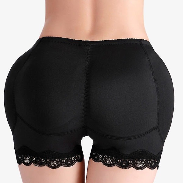 Naisten Body Shaper Butt Lifter Pants Butt Hip Enhancer Alushousut Shapewear Booty Lifter Fake Ass Booty Pad Control Alushousut, musta M