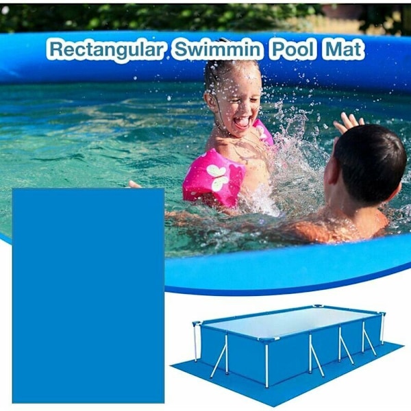 Rektangulär poolmatta, poolbottenmatta, tyg poolbotten skyddsmatta 250 450 cm