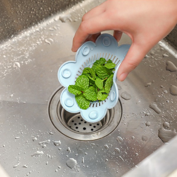 3 stk. Håndvask Afløbsdæksel Silikone Blomstform Afløb Hårfanger Si ledning Genanvendelig afløb Anti-tilstopning vask filt