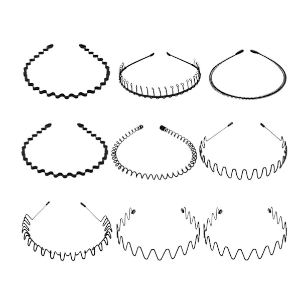 Unisex-metallihiuspanta, aaltoileva metallipääpanta, liukumaton elastinen pääpanta