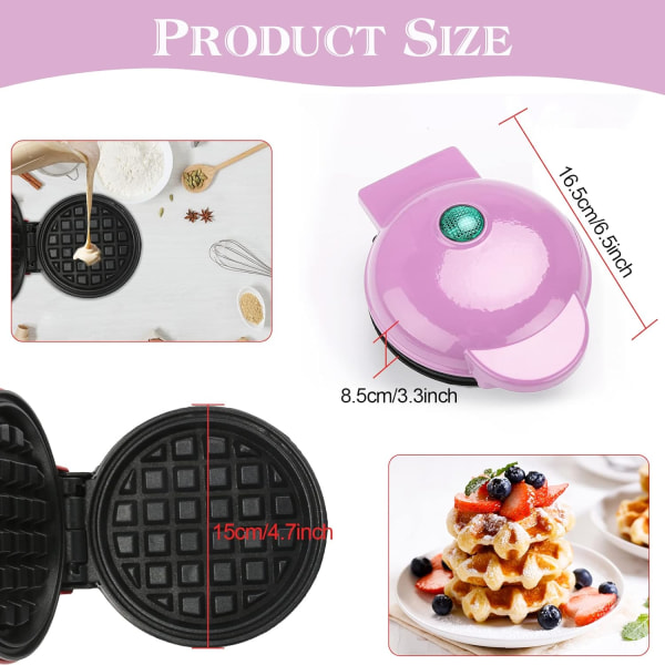 (Pink) Mini Round Waffle Maker and Pancake Waffle Maker for Christmas Gifts, Mother's Day, Kids