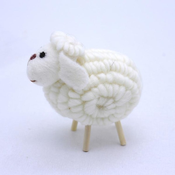 Nålefiltning af dyr, fåruld, lam til gør-det-selv-håndlavet håndlavet nybegynder, kunsthåndværkstilbehør (3 stk-Blå+Hvid+Grå)