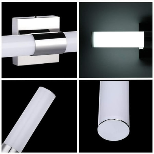 LED-badrumslampa, 8W 6000K kallvitt badrumsljus för badrumsbelysning över spegel (8w 15,7 tum)
