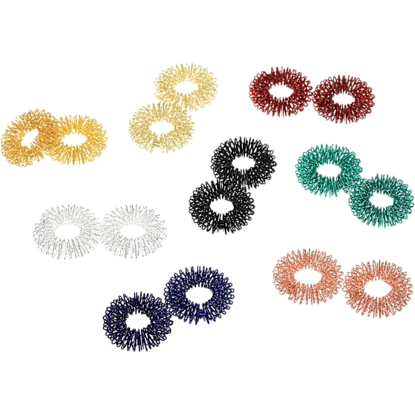40 Finger Massage, Akupressur Hand Finger Massage Ringar, Akupressurring för Fingermassage eller Tåmassage, Blandade Färger