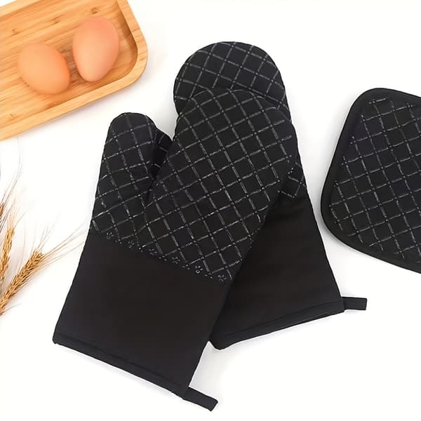 2-pack halkfria kökshandskar och grytlappar kraftiga med grepp för diskning presentidé 4 Pieces