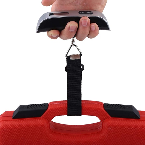 T-Type matkalahjavaaka Kannettava elektroninen tasku Digitaalinen LCD-näyttö Matkalaukku Matkalaukku Laukku Vaaka Uusi hopea (ilman taustavaloa)