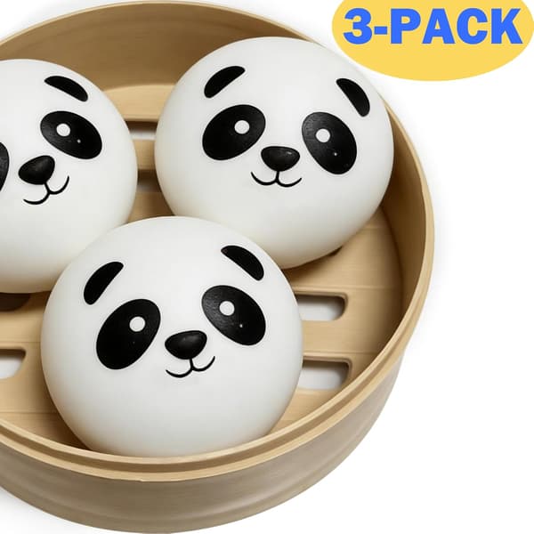 Mini Panda Dumpling Squishy Legetøj (3-pak), Sensoriske Fidget Stressbolde til Voksne og Børn, Stresslindrende Gaver, Festgaver