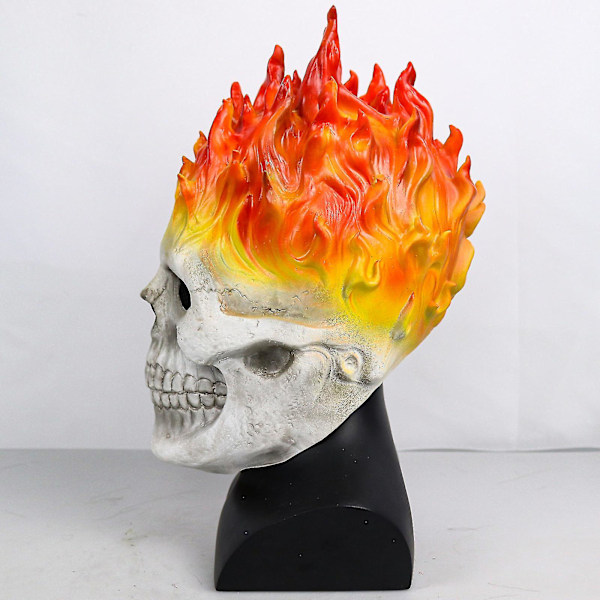 Halloween Ghost Rider Punainen ja sininen liekkikallo naamio Kauhu Ghost Full Face Latex Cosplay Puku Rekvisiitta