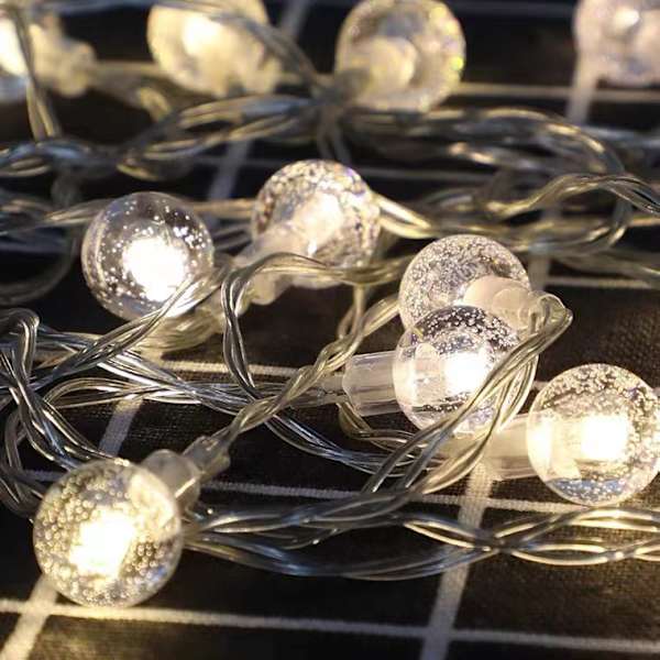 7M 50 LED Solcellelysstreng Have Fe-lys Warm color bubble ball