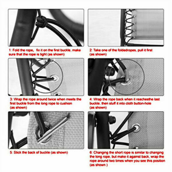 4 stk Elastic Cord Stol Recliner Tie Rope