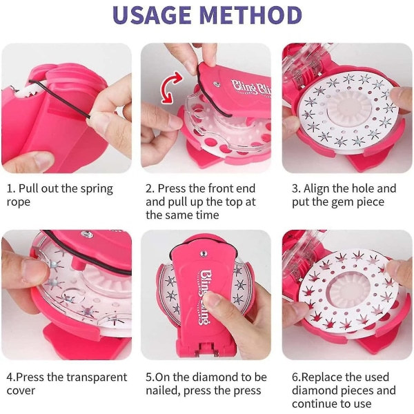 Diamant hår maskin med 180 ädelstenar, hår bedazzler kit, hår glitter strass maskin
