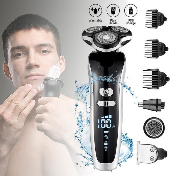 i 1 elektrisk barbermaskin for menn skjeggtrimmer barberhøvel bærbare barbermaskiner USB-lading