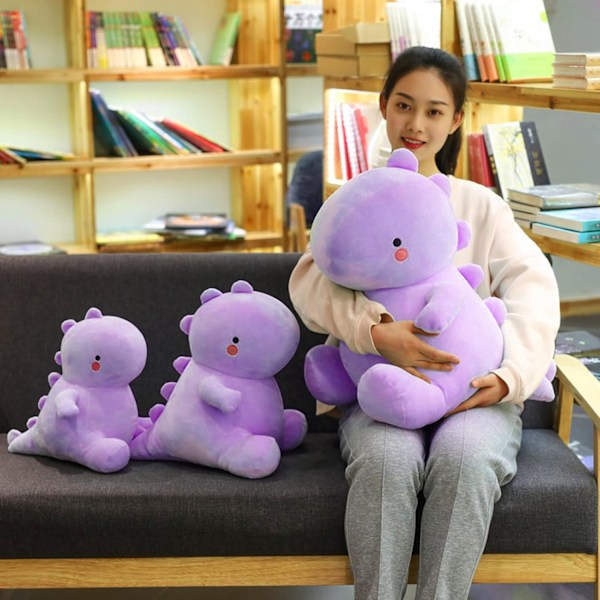 Söt Dinosaur Plyschleksak, Fet Dinosaur Fylld Djurleksak Dockor, Mjuk Plysch Fylld Djur Dino Plushie, Födelsedagspresenter för Barn Flicka Lila 12 tum Charm Purple