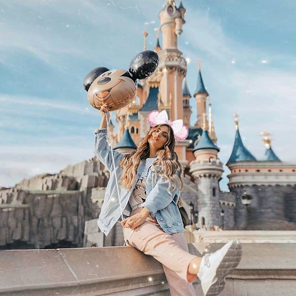 Mickey Mouse-ører, paljettbesatte Mickey Mouse-ører pannebånd for gutter og jenter Halloween og Disney-tur (rosa krone)