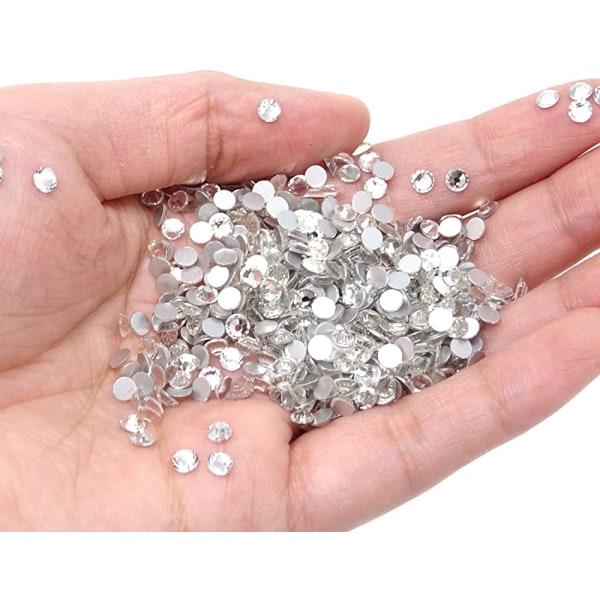 1440 stk 4 mm ss16 glitrende runde flatback-rhinestones krystaller, ikke selvklebende