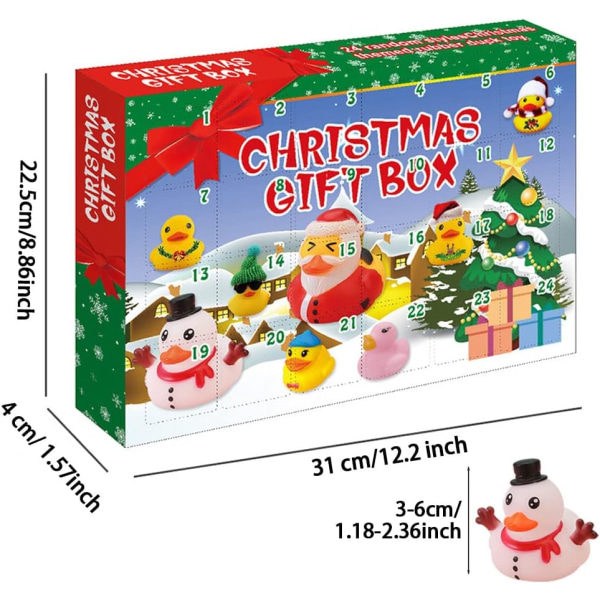 Gummiand Adventskalender 2023 Julekalender med 24 stk. Andelegetøj Adventskalendere til børn A