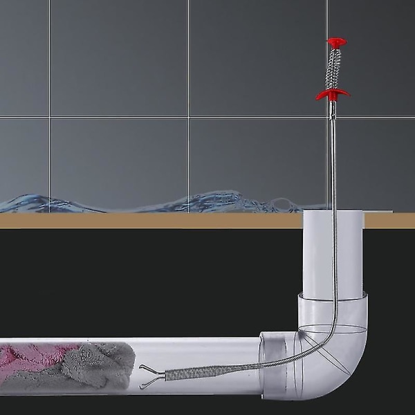 60cm afløbsslange fjeder rør afblokering værktøj badeværelse kloakrensning anti-tilstopning værktøj