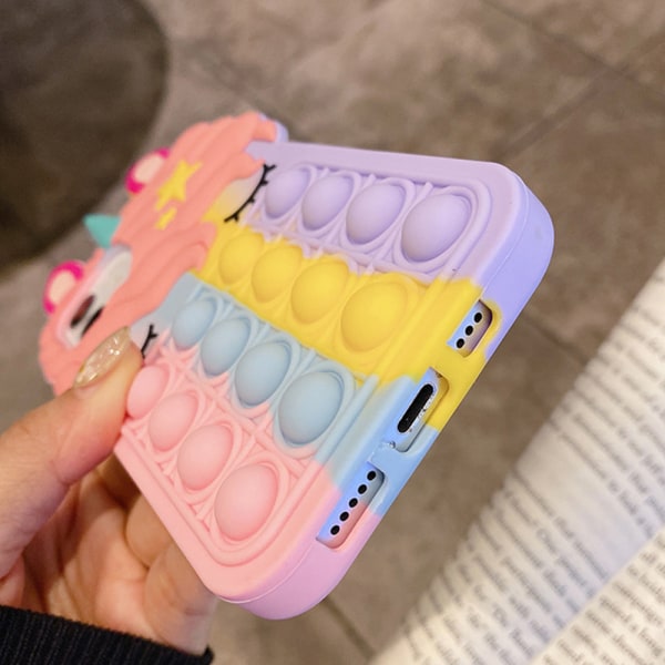 Pop It Fidget Toy Phone Case för iPhone Skydd Mjuk silikon - spot försäljning iphoneX/XS
