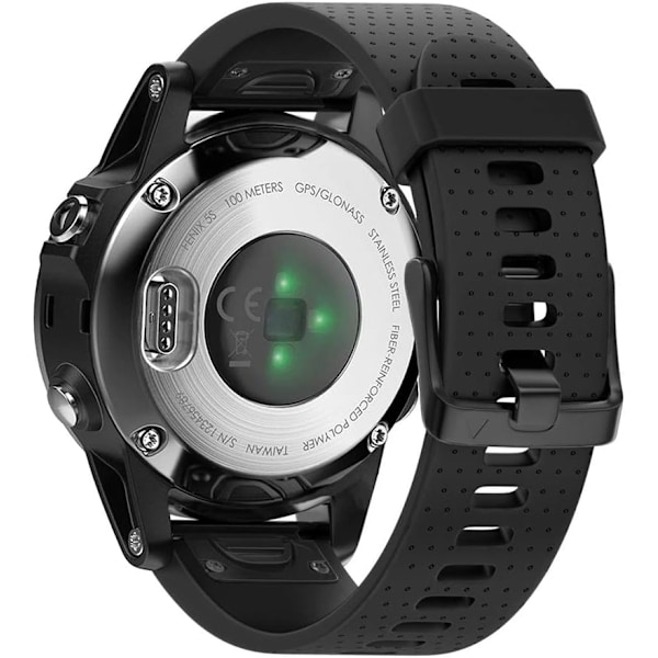 Rem för Garmin Fenix​​​​​​5s / Fenix​​​​5s Plus / Fenix​​​​​​6s / Fenix​​​​6s Pro, 20 mm bred Quick-Fit silikonklocka, flera färger (svart),