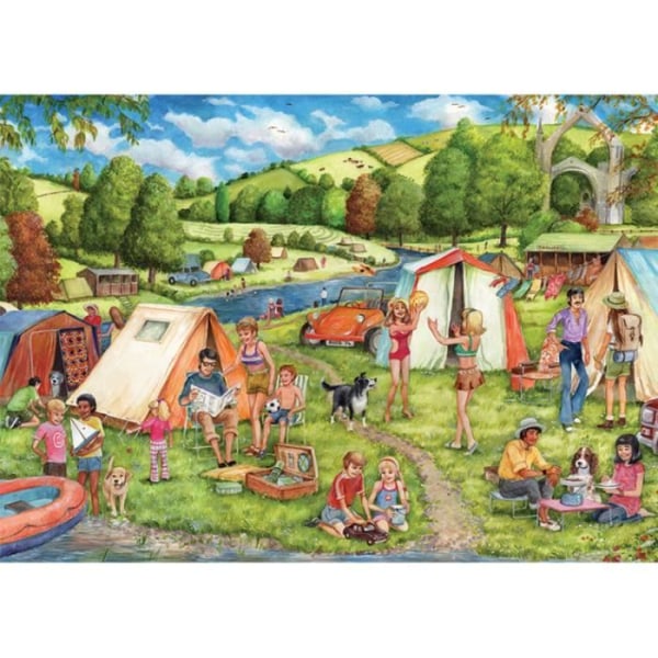 Landscape and nature puzzle - FALCON - Camping and caravan - 500 pieces - Green, multicolored - Mixed