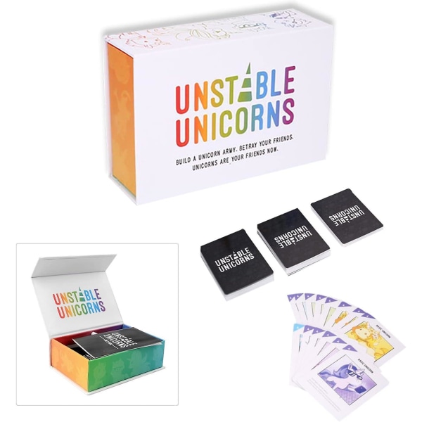 6-delt Instable Unicorn Solitaire Legesæt - Strategispil for voksne, brætspil til teenagere og festspil, der komplementerer Basic Instable Uni
