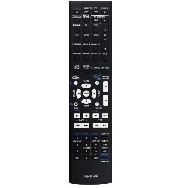Axd7565 Byt ut fjärrkontroll för Pioneer Vsx-324-k Axd7565 Vsx-819h Vsx-828-s Vsx-921 Home Theater Audio Video Receiver System [DB] Black