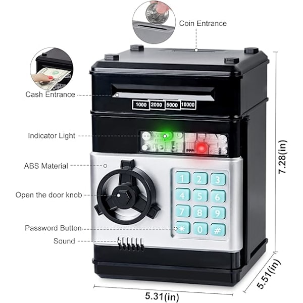 Spargris ATM Bank Elektronisk Myntboks for Barn - Hot Gave