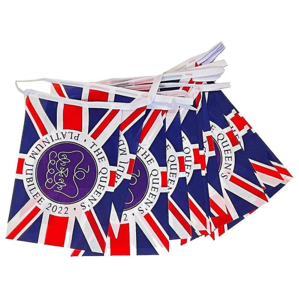 11 m 36 jalkaa Platinum Jubilee Bunting Banner Queen's 70th Union Jack Flag 40 Flags