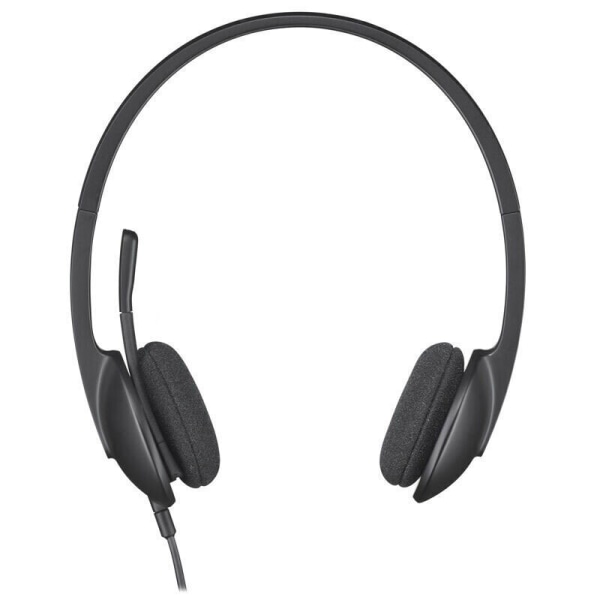 H340 Langallinen Kuuloke, Stereokuulokkeet Melunvaimennusmikrofonilla, USB, PC/Mac/Kannettava - Musta