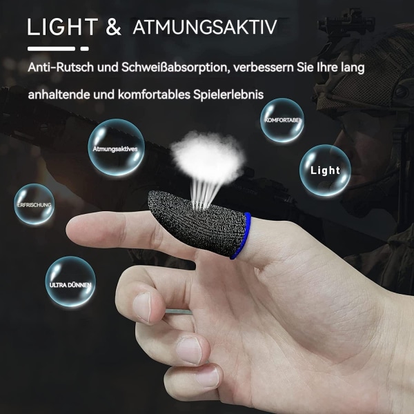 Fingerskydd för spel, med anti-svett, precision touch response
