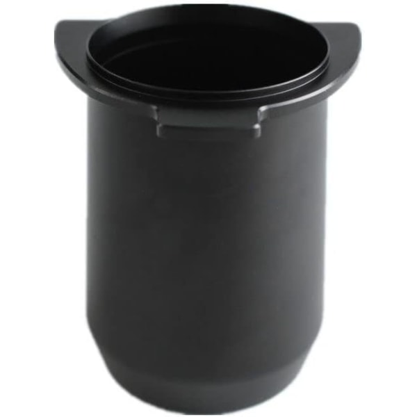 Kaffedoseringskopp, kaffedoseringsringkopp, aluminiumslegering kaffepulvermaterdel Espressotilbehør (svart)