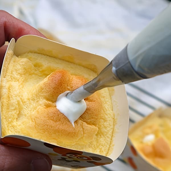 Sprøjteposer i rustfrit stål med lange tyller til kagedekoration, 2-delt sæt