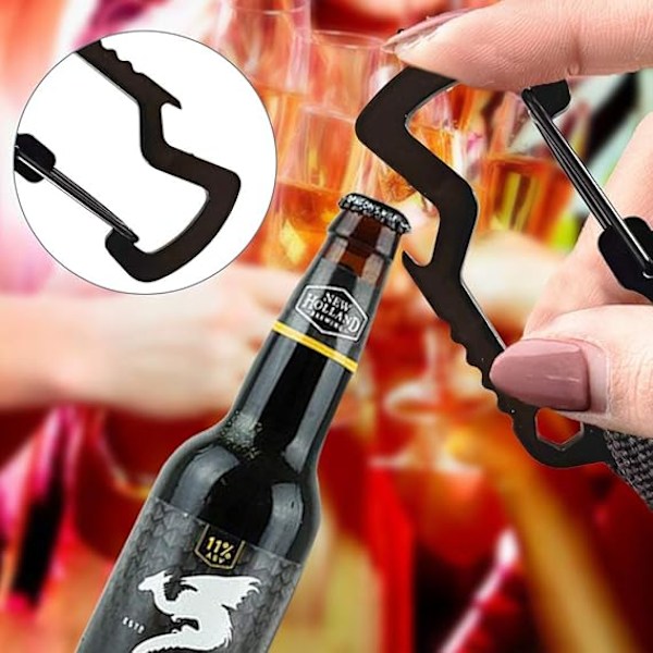2 st svart infällbar nyckelring, multifunktionell kraftig varumärke
