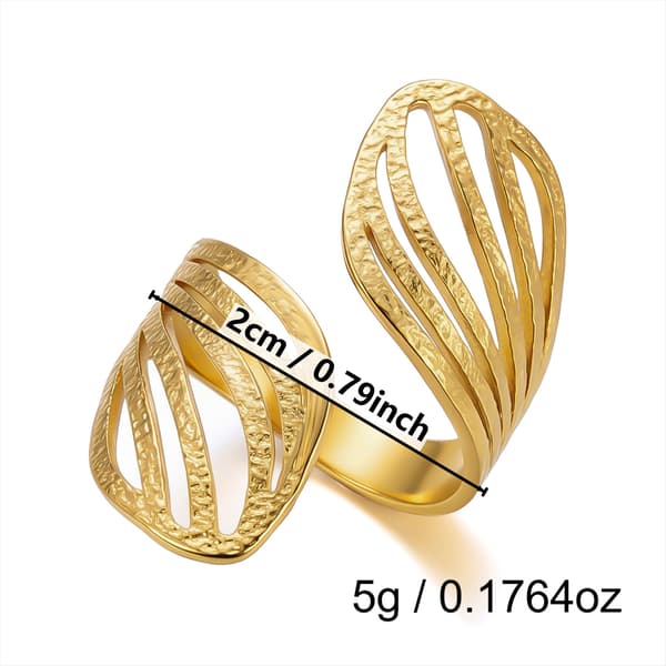 Boho Geometrisk Ring Sæt i Rustfrit Stål, Stabelbar Justerbar Åben Ring til Mænd og Kvinder #3