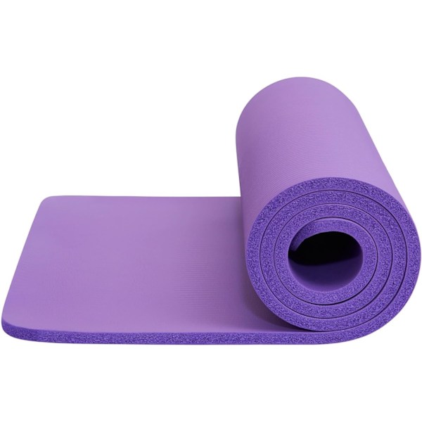 Yogamåtte | Multifunktionel Ekstra Tyk Skummåtte til Træning | Udstrækning, Styrketræning og Terapi – Pilates, Fitnessudstyr Purple