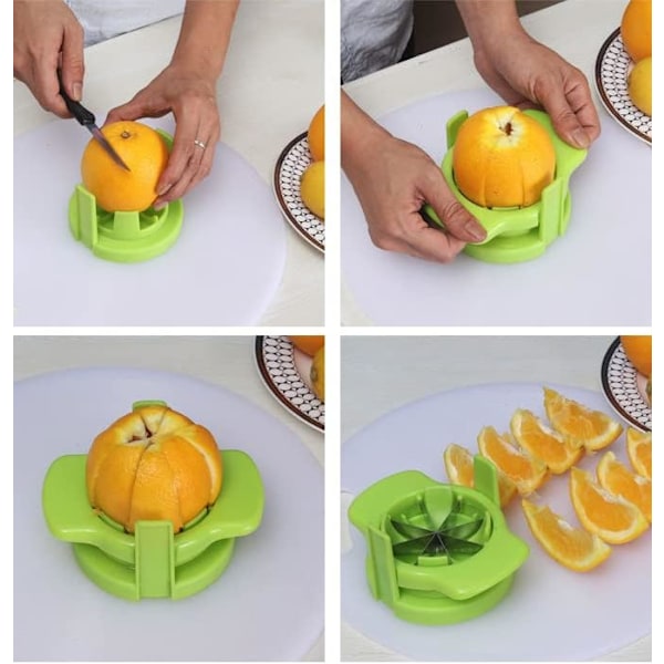 Citron- och Limeskivare Citronskärare Kök Multifunktionell Rostfritt Stål Apelsinskärare Fruktskärare Kökstillbehör, Grön