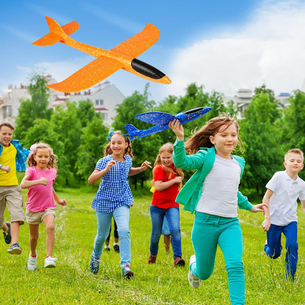 Skumglidflygplan för barn, 2 st Stora flygplansleksaker Polystyren Flygplansleksaker Flygande glidflygplan, Manuella, EEP, Tröghet och Hållbara