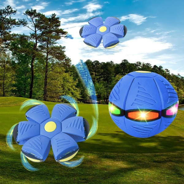 2 STK Pet Toy Flying tallerken Ball, Flying tallerken Ball Hundeleke med 3 lys